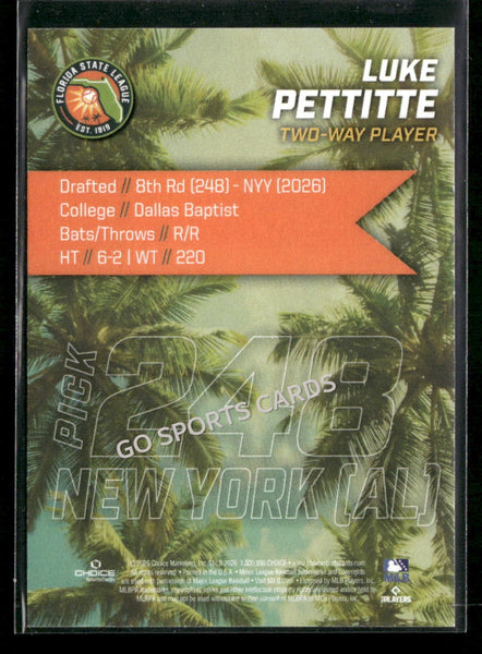2026 Florida League Fresh Faces Top Prospects Luke Pettitte