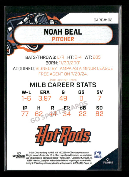 2026 Bowling Green Hot Rods Noah Beal