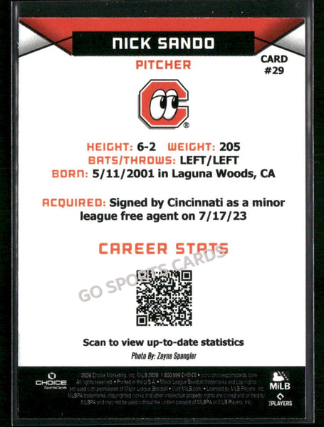2026 Chattanooga Lookouts Nick Sando