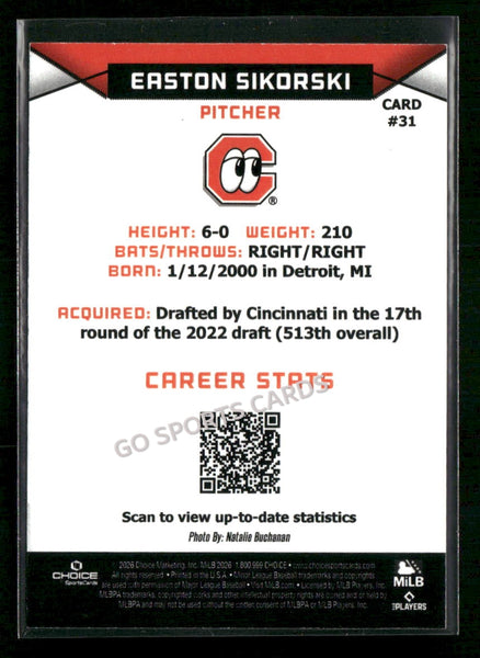 2026 Chattanooga Lookouts Easton Sikorski
