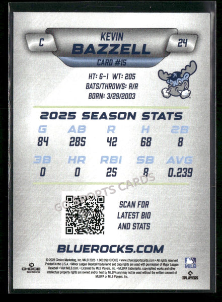 2026 Wilmington Blue Rocks Kevin Bazzell