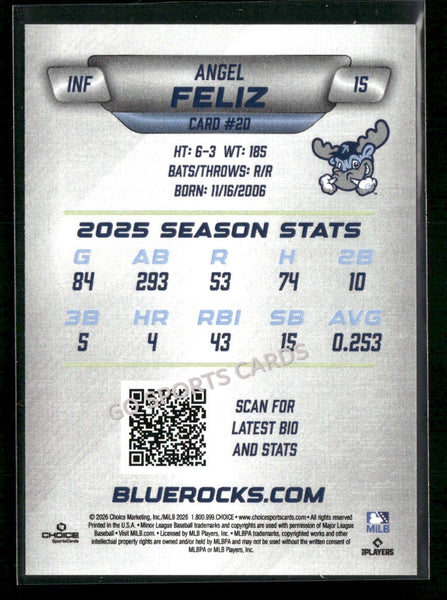 2026 Wilmington Blue Rocks Angel Feliz