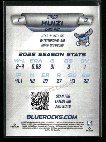 2026 Wilmington Blue Rocks Eiker Huizi