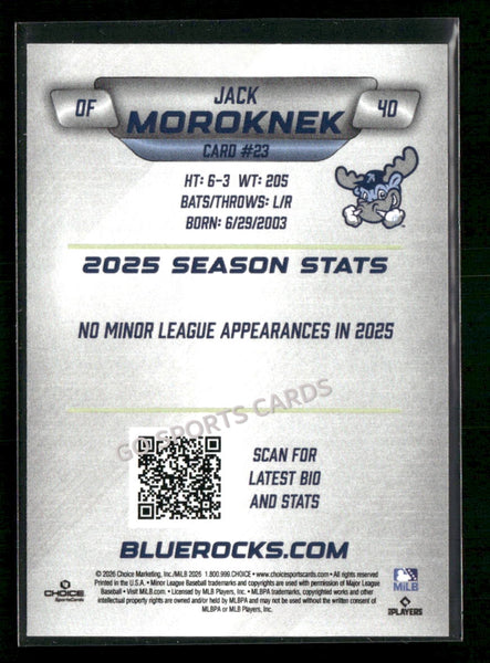 2026 Wilmington Blue Rocks Jack Moroknek