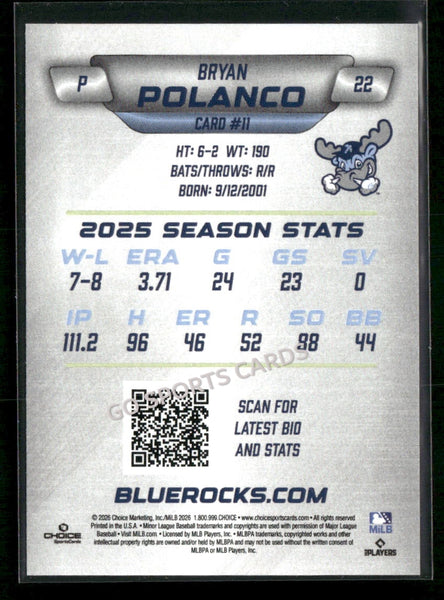 2026 Wilmington Blue Rocks Bryan Polanco