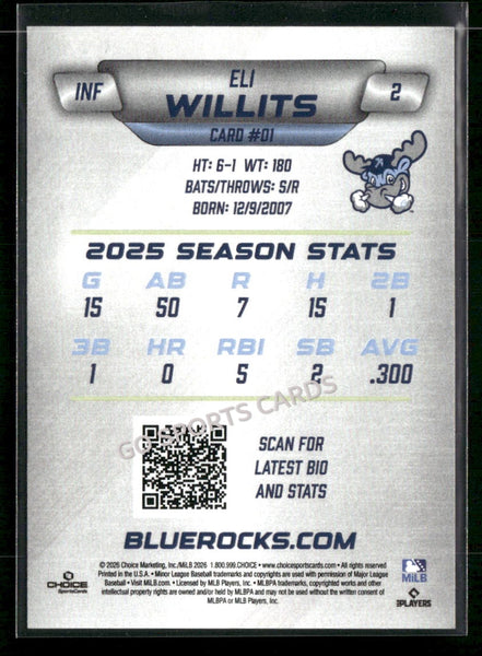 2026 Wilmington Blue Rocks Eli Willits