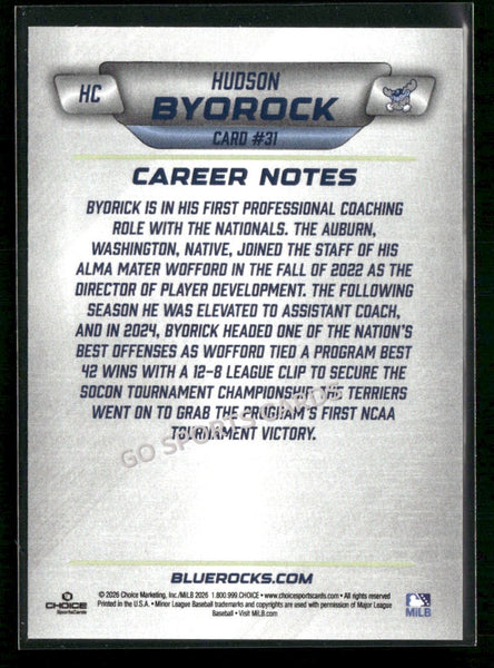 2026 Wilmington Blue Rocks Hudson Byorock