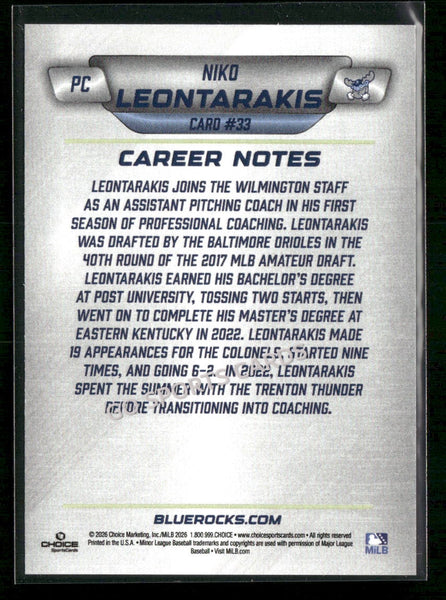 2026 Wilmington Blue Rocks Niko Leontarakis