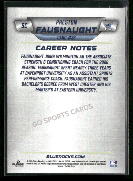 2026 Wilmington Blue Rocks Preston Fausnaught