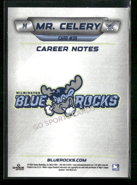 2026 Wilmington Blue Rocks Mr Celery Mascot