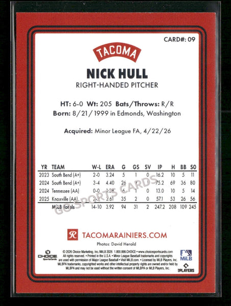 2026 Tacoma Rainiers Nick Hull