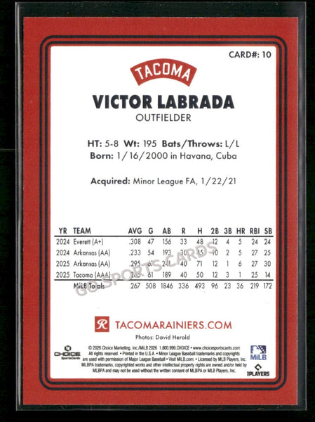2026 Tacoma Rainiers Victor Labrada