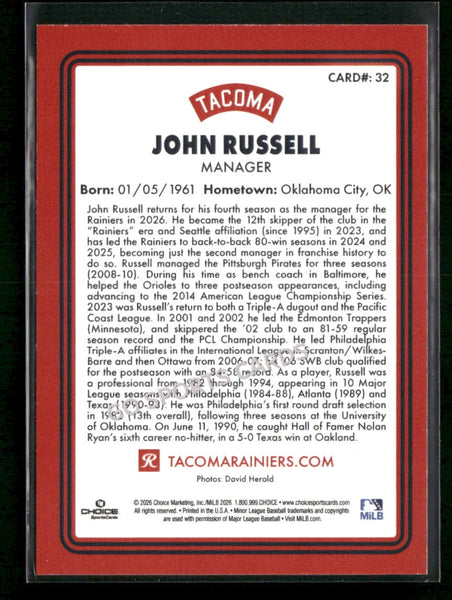 2026 Tacoma Rainiers John Russell