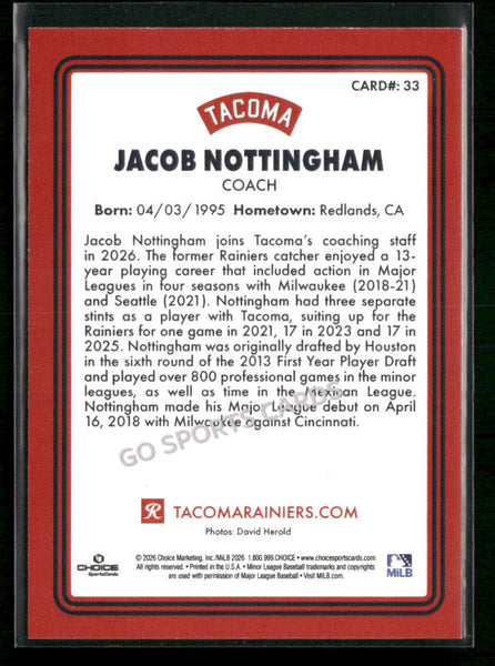 2026 Tacoma Rainiers Jacob Nottingham