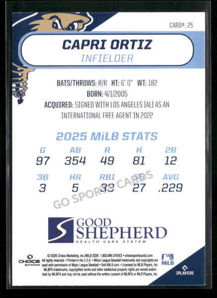 2026 Tri City Dust Devils Capri Ortiz