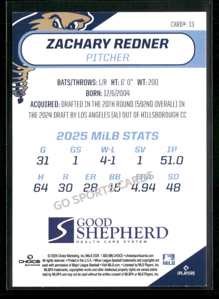 2026 Tri City Dust Devils Zachary Redner