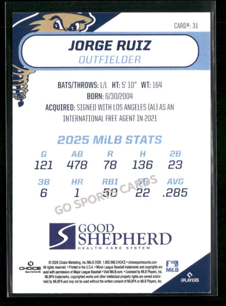 2026 Tri City Dust Devils Jorge Ruiz