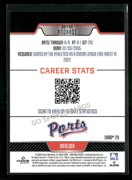 2026 Stockton Ports Bryan Andrade