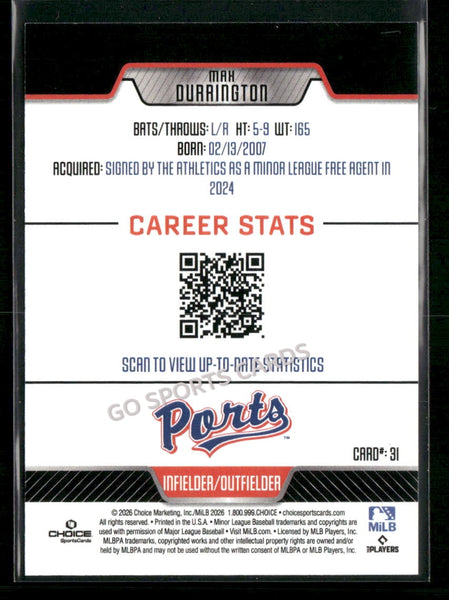 2026 Stockton Ports Max Durrington