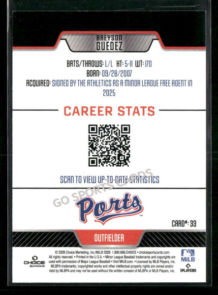2026 Stockton Ports Breyson Guedez
