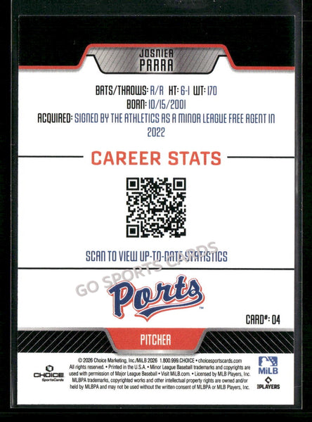 2026 Stockton Ports Josnier Parra