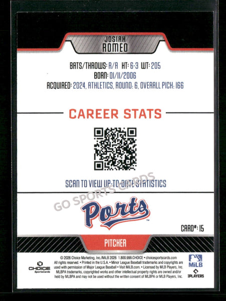 2026 Stockton Ports Josiah Romeo