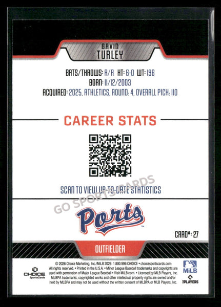 2026 Stockton Ports Gavin Turley