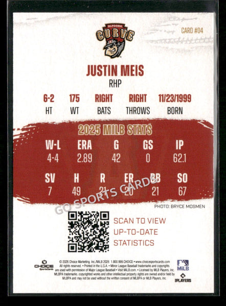 2026 Altoona Curve 3rd Justin Meis