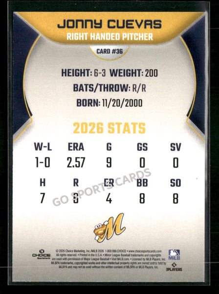 2026 Montgomery Biscuits Jonny Cuevas