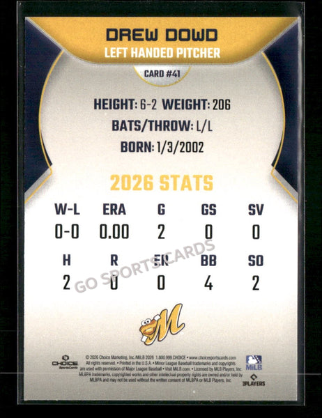 2026 Montgomery Biscuits Drew Dowd