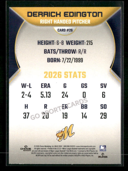 2026 Montgomery Biscuits Derrick Edington