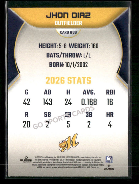 2026 Montgomery Biscuits Jhon Diaz