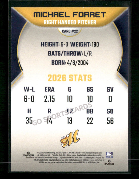 2026 Montgomery Biscuits Michael Forret