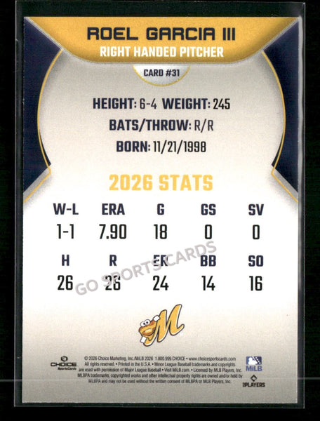 2026 Montgomery Biscuits Roel Garcia III