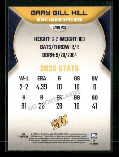 2026 Montgomery Biscuits Gary Gill Hill