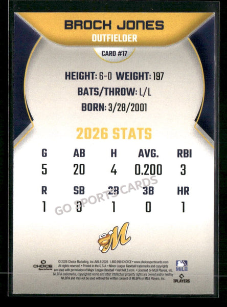 2026 Montgomery Biscuits Brock Jones