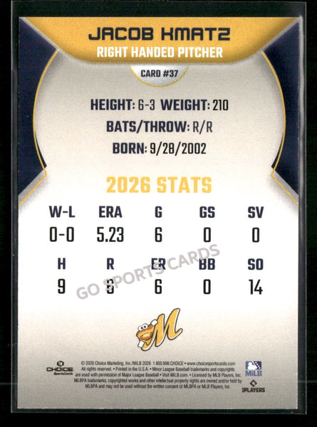 2026 Montgomery Biscuits Jacob Kmatz