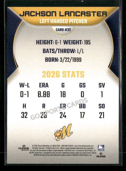 2026 Montgomery Biscuits Jackson Lancaster