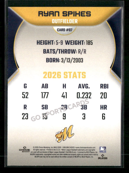 2026 Montgomery Biscuits Ryan Spikes