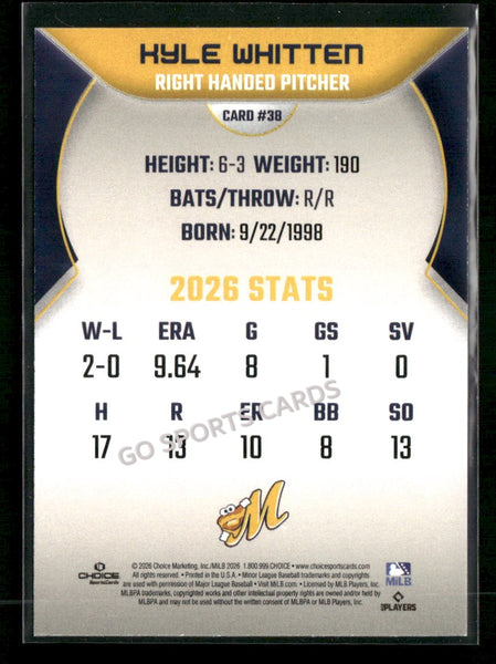 2026 Montgomery Biscuits Kyle Whitten