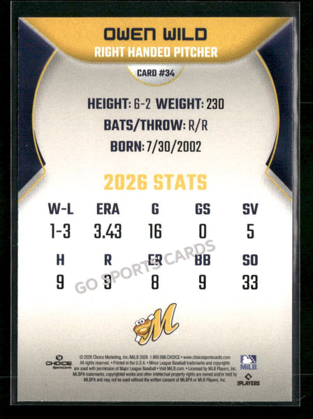 2026 Montgomery Biscuits Owen Wild