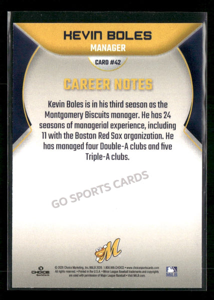 2026 Montgomery Biscuits Kevin Boles