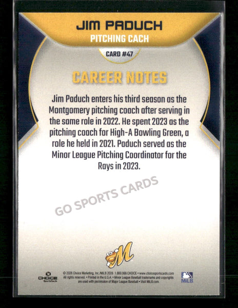 2026 Montgomery Biscuits Jim Paduch