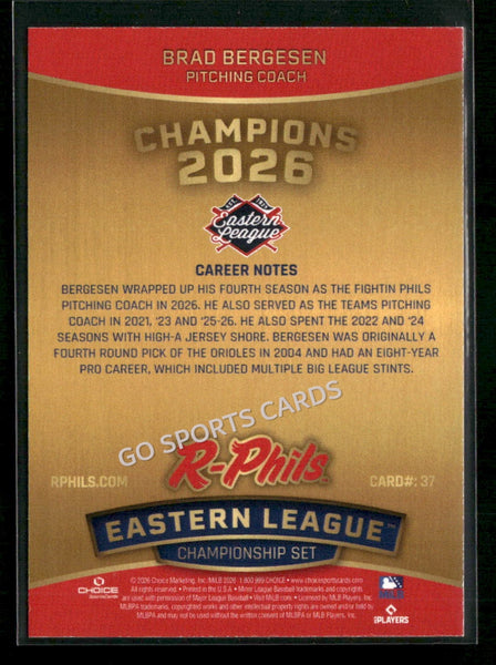 2026 Reading Fightin Phils Champions Brad Bergesen