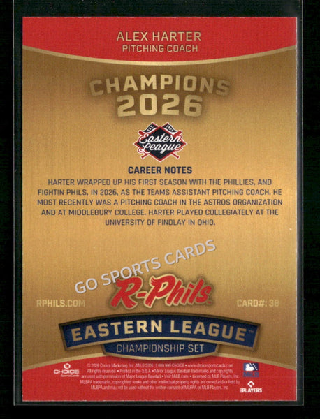 2026 Reading Fightin Phils Champions Alex Harter