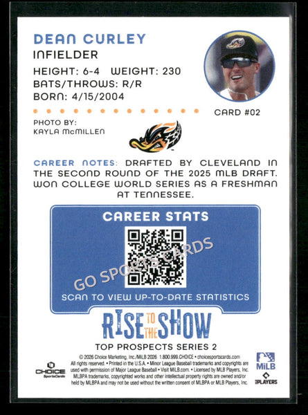 2026 Akron Rubberducks Rise to the Show Top Prospects Dean Curley