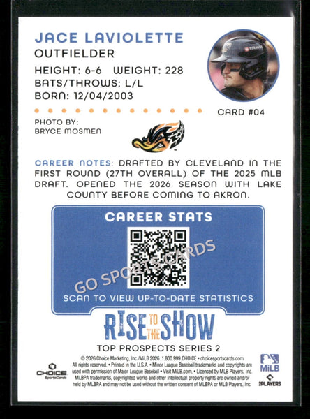 2026 Akron Rubberducks Rise to the Show Top Prospects Jace Laviolette