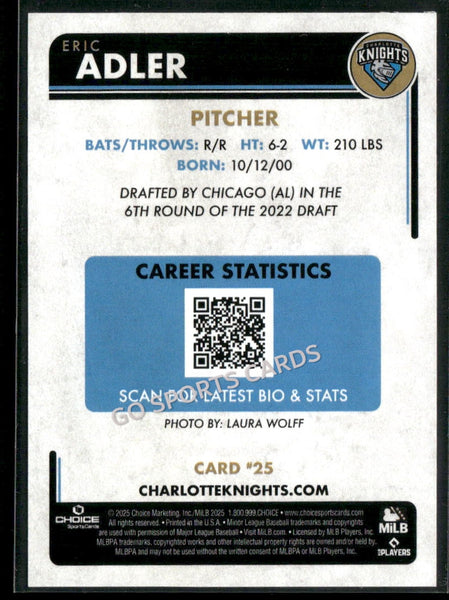 2025 Charlotte Knights Eric Adler