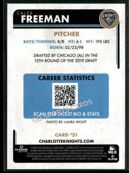 2025 Charlotte Knights Caleb Freeman