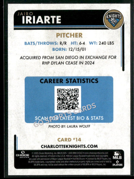 2025 Charlotte Knights Jairo Iriarte